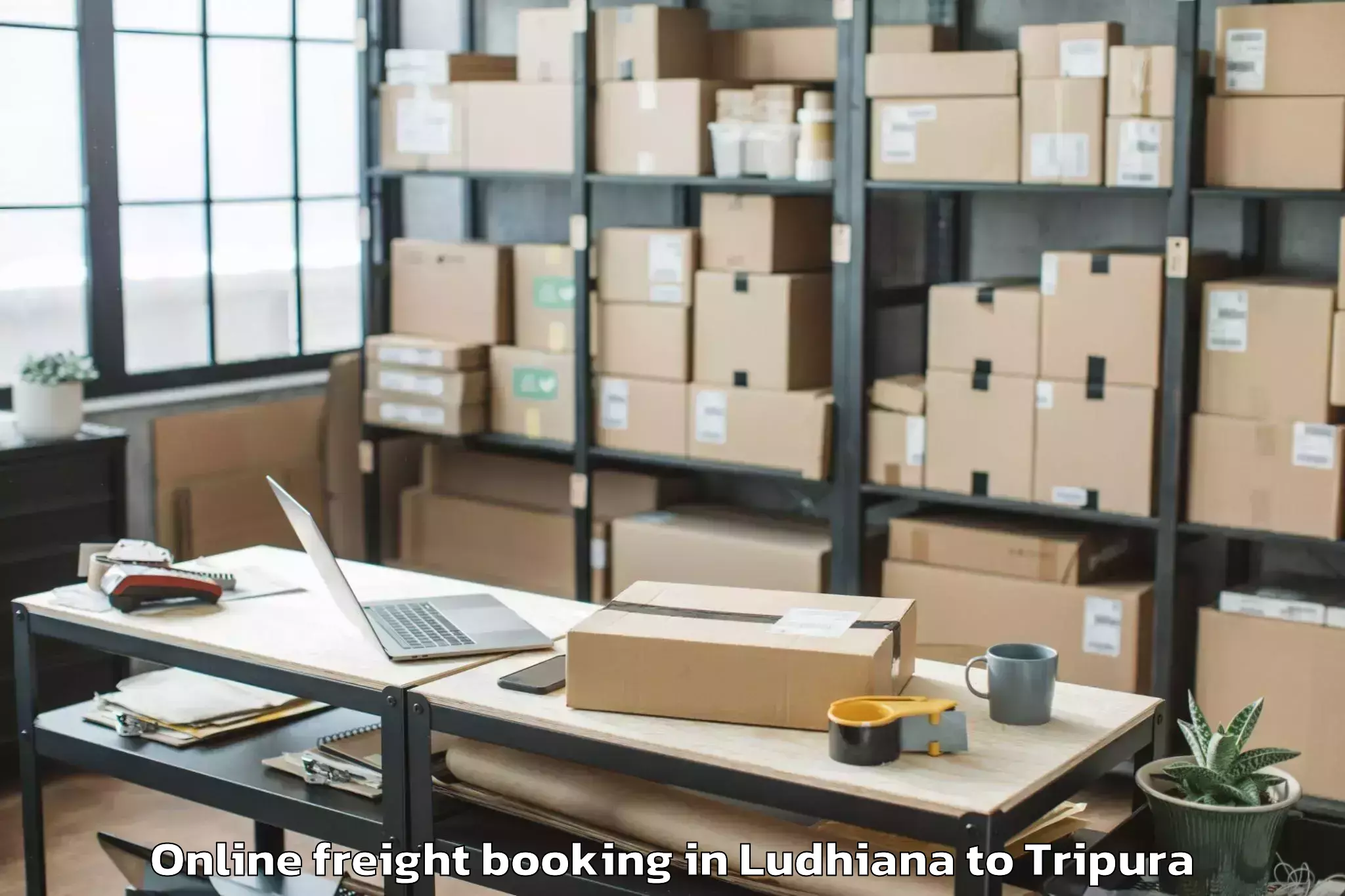 Hassle-Free Ludhiana to Kamalpur Airport Ixq Online Freight Booking